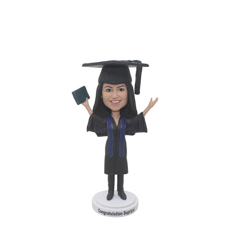 Personalized Black Hat Graduation Custom Bobbleheads
