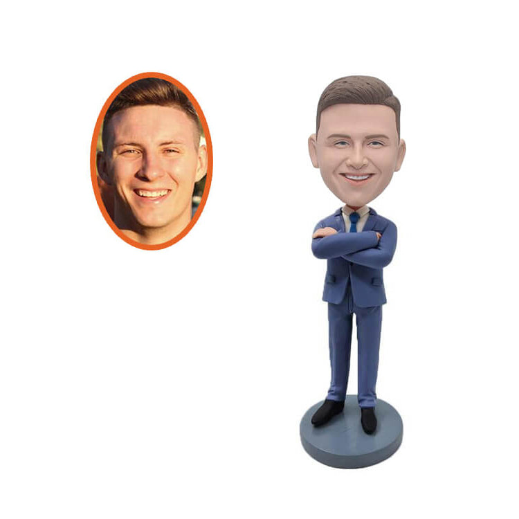 Businessman with Hands Across Custom Bobblehead