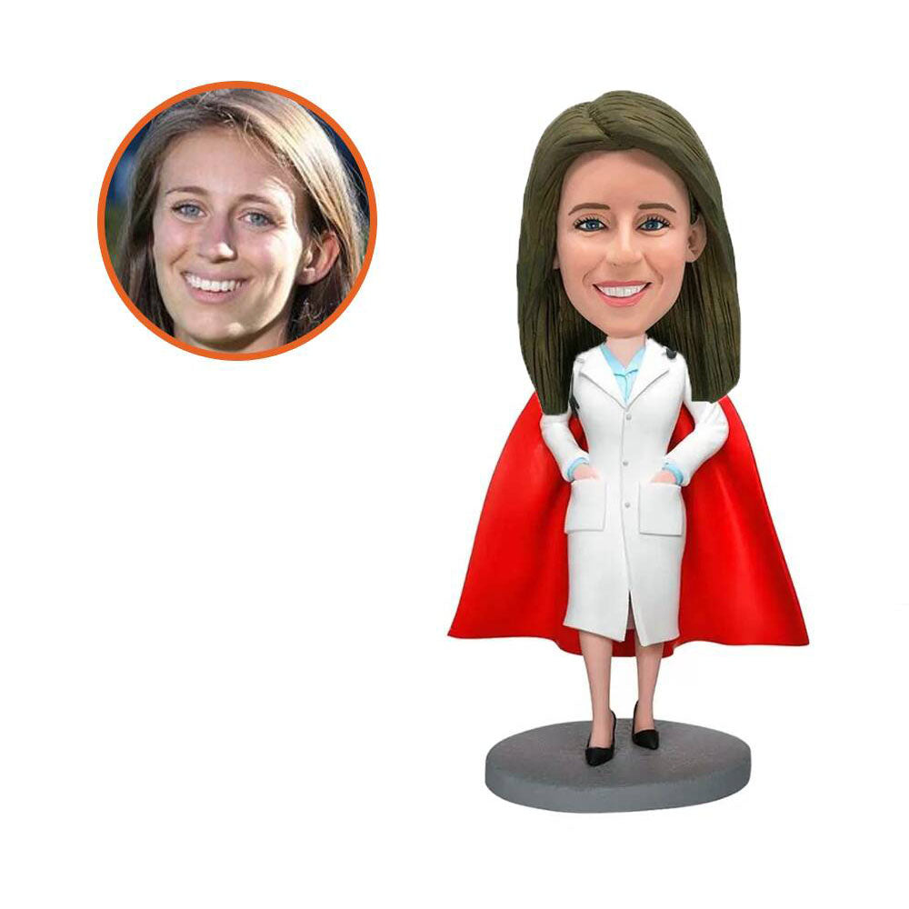 Female Super Doctor Hands Insert Pocket Custom Bobblehead