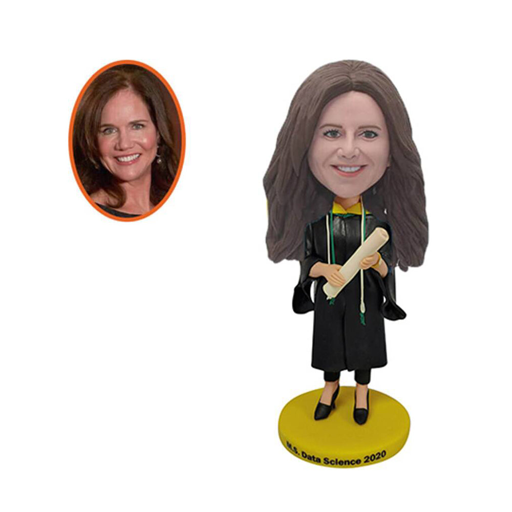 Custom Personalized Female Graduation Bobblehead