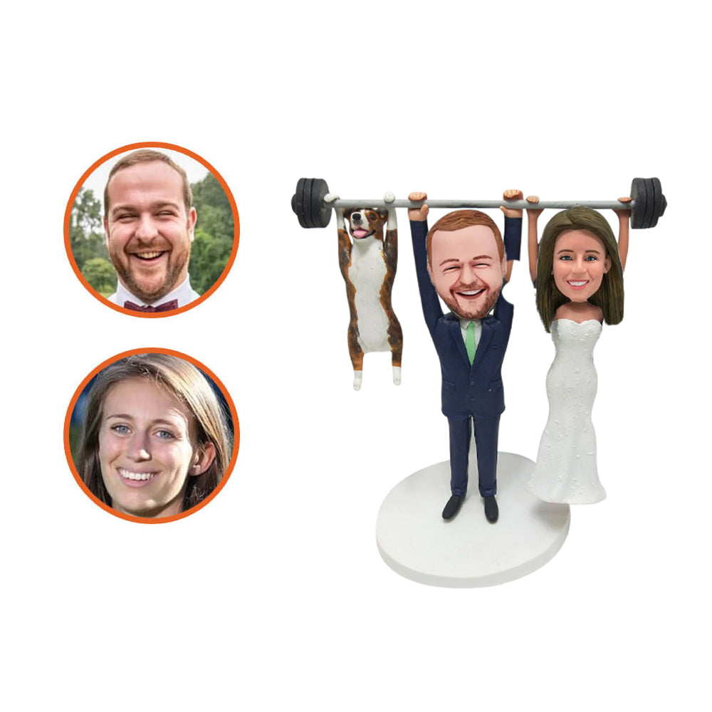 Weight Lifting Wedding Custom Bobbleheads