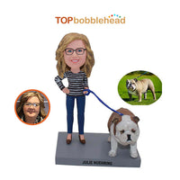 Load image into Gallery viewer, Woman And Pet Fully Custom Bobblehead
