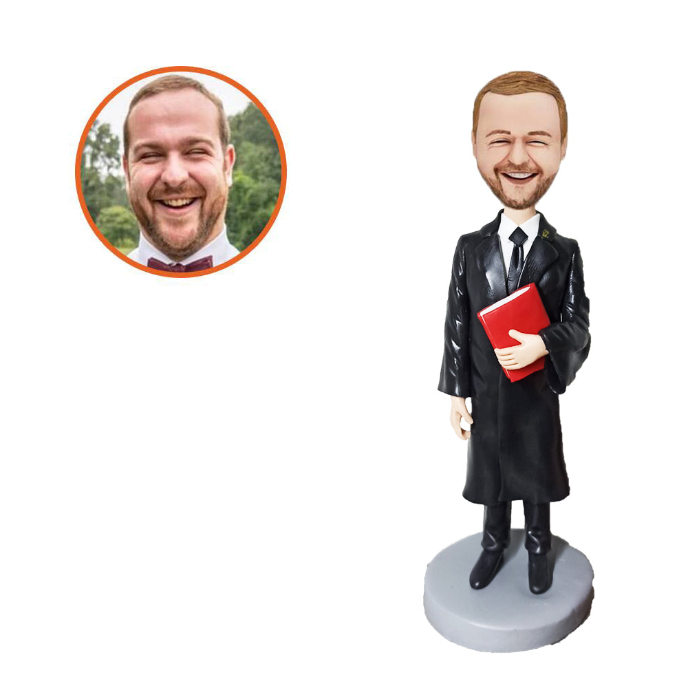 Custom Male Graduation Bobblehead Gift with Red Book