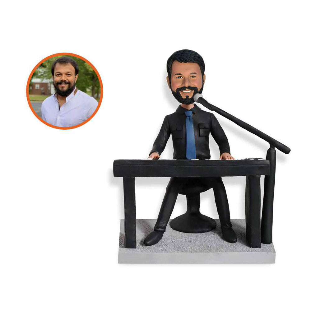 Male Singer Play the Piano Custom Bobblehead
