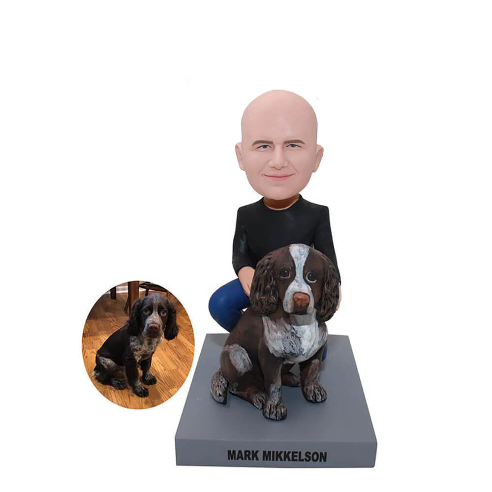 Man With Dog Custom Bobblehead