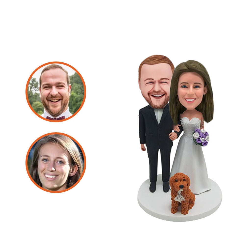 Wedding with Dog Custom Bobblehead